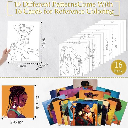 16 Pcs Pre Drawn Canvas Stretched Pre Printed Canvas Bulk 8" x 10" Sip and Paint Party Kit for Artist DIY Art Party Favors Adult's Date Night(Glamorous for Women) in Kuwait