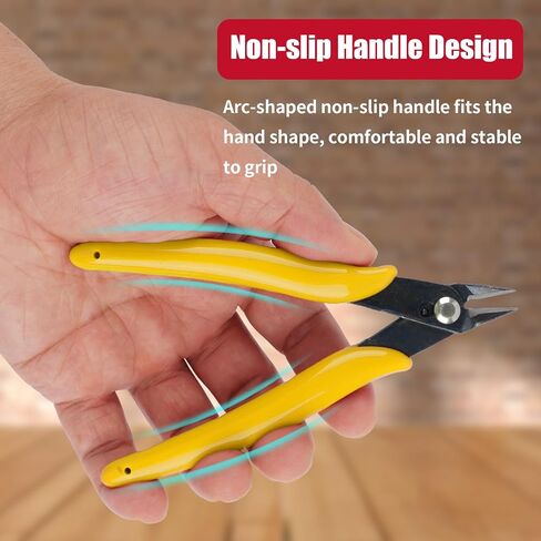 2 Pack Micro Wire Cutters, 5 Inches Flush Cutters Pliers, Diagonal Side Cutters Nippers, Zip Tie Sprue Cutter for Electronics, Plastic Models, Jewelry (Yellow) in Saudi Arabia