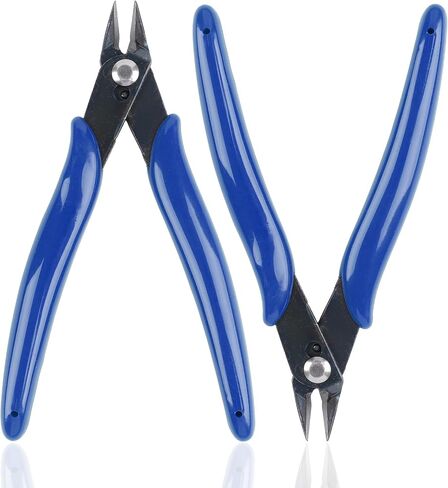 2 Pack Micro Wire Cutters, 5 Inches Flush Cutters Pliers, Diagonal Side Cutters Nippers, Zip Tie Sprue Cutter for Electronics, Plastic Models, Jewelry (Yellow) in Saudi Arabia