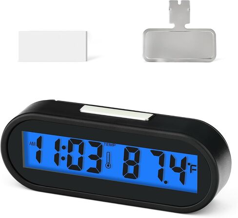 MEANLIN MEASURE 2PCS Car Clocks with Temperature Date, Fahrenheit LED Backlight 2 in 1, Vehicle Adhesive Digital Dashboard Clock, Small Electronic Clock for Car Truck Dashboard & Air Vent in Saudi Arabia