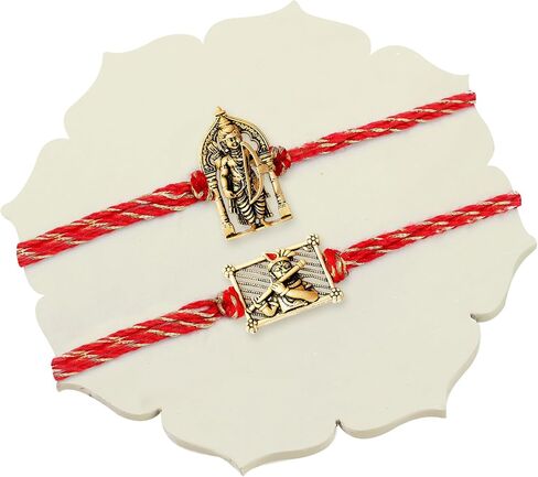 TIED RIBBONS Rakhi for Brothers Set of 2 with Rakhi Card and Roli Chawal - Raksha bandhan Rakhi Thread Designer Rakhi for Brother Bhai Rakhi Set of 2 Bro Rakhi Set for Brothers in Saudi Arabia