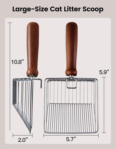 Cat Litter Scoop with Holder, Metal Cat Litter Scooper, Stainless Steel Heavy Duty Deep Shovel, Fast Fine Scoop Away Cat Litter - Silver with Gray Holder in Saudi Arabia