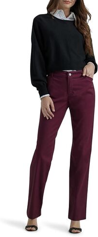 لي/ مارك سروال بقصة مستقيمة وقصة مريحة للنساء من بيتيت خالي من التجاعيد in Kuwait