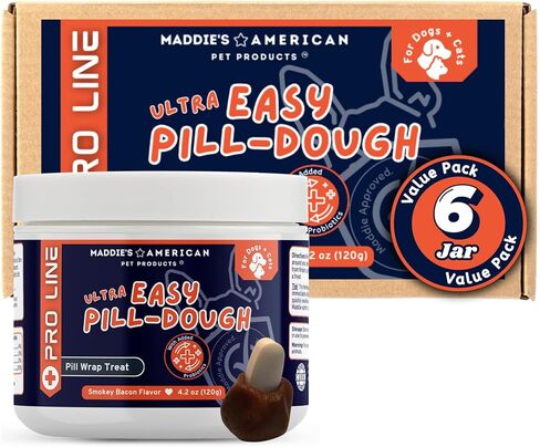 Ultra Easy Bill Waging Treat Warte Wrap مع البروبيوتيك - يشكل جيبًا مخصصًا لإخفاء أدوية الحيوانات الأليفة - خط Pro (حزمة واحدة ، لحم الخنزير المقدد) in Kuwait