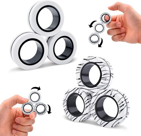 Cevoce 3 PCS مجموعة ألعاب مغناطيسية حلقة مغناطيسية ، واضطراب فرط الحركة ونقص الانتباه حزمة مغناطيسية للأصابع المغناطيسية للمراهقين البالغين والأطفال ، وأروع هدايا أعياد أعياد تأخير الإجهاد المغناطيسي للفتيان البالغ من العمر 8 سنوات. in Kuwait