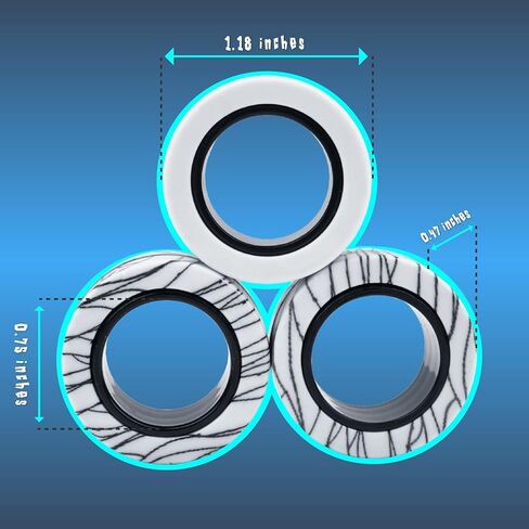 Cevoce 3 PCS مجموعة ألعاب مغناطيسية حلقة مغناطيسية ، واضطراب فرط الحركة ونقص الانتباه حزمة مغناطيسية للأصابع المغناطيسية للمراهقين البالغين والأطفال ، وأروع هدايا أعياد أعياد تأخير الإجهاد المغناطيسي للفتيان البالغ من العمر 8 سنوات. in Kuwait