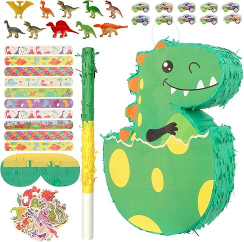 PATIO CHOICE 133 PCS Dinosaur Piata Set for Birthday Party Includes Dinosaur Piata Stick and Blindfold, Perfect for Carnivals and Festivals in Saudi Arabia