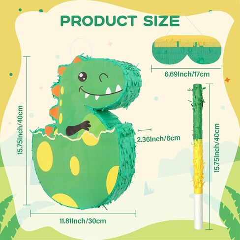PATIO CHOICE 133 PCS Dinosaur Piata Set for Birthday Party Includes Dinosaur Piata Stick and Blindfold, Perfect for Carnivals and Festivals in Saudi Arabia