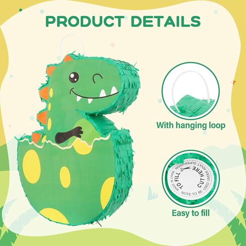 PATIO CHOICE 133 PCS Dinosaur Piata Set for Birthday Party Includes Dinosaur Piata Stick and Blindfold, Perfect for Carnivals and Festivals in Saudi Arabia