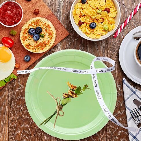 50Pcs Sage Green Party Supplies - 7" Disposable Paper Plates for Dessert, Jungle Wedding, Bridal Baby Shower, Birthday Decor in Kuwait