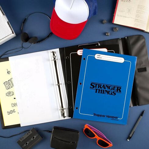 Mead Trapper Keeper Binder, Stranger Things, 1 Inch Binder with Folders and Pockets, Holds 8-1/2" x 11" Paper, Neon (261138G-25) in Saudi Arabia