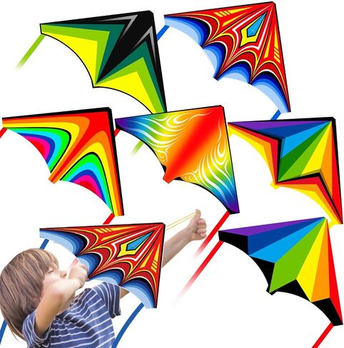 6 Pcs Mini Kites for Kids Ages 3-5 4-8 8-12, Finger Launcher Kite Easy to Fly Yard Beach Outdoor Toys, Kids Kites Bulk Glider Kite for Boys Girls Birthday Party Favors Gift in Saudi Arabia