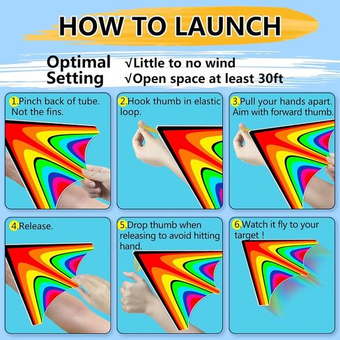 6 Pcs Mini Kites for Kids Ages 3-5 4-8 8-12, Finger Launcher Kite Easy to Fly Yard Beach Outdoor Toys, Kids Kites Bulk Glider Kite for Boys Girls Birthday Party Favors Gift in Saudi Arabia