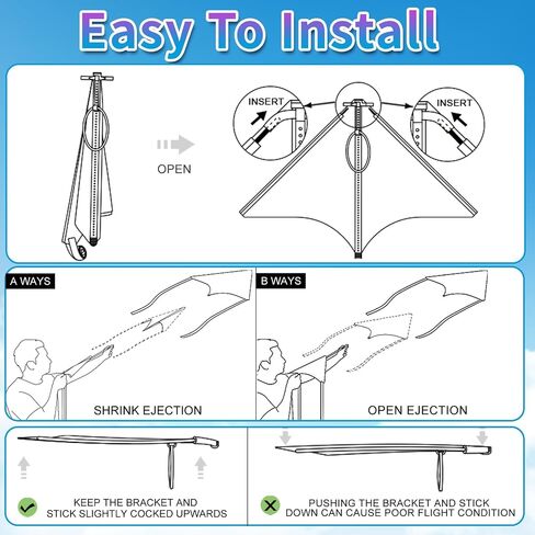 6 Pcs Mini Kites for Kids Ages 3-5 4-8 8-12, Finger Launcher Kite Easy to Fly Yard Beach Outdoor Toys, Kids Kites Bulk Glider Kite for Boys Girls Birthday Party Favors Gift in Saudi Arabia