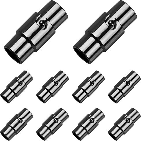 PSON 10pcs 5 مم/0.2 بوصة أغطية نهاية الحبل ، قفل نهاية الحبل الجلدي ، المشابك وإغلاق المجوهرات ، لوازم سوار الجلود ، DIY ، الحرف (أسود بندقية) in Kuwait