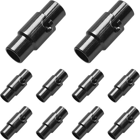 PSON 10pcs 5 مم/0.2 بوصة أغطية نهاية الحبل ، قفل نهاية الحبل الجلدي ، المشابك وإغلاق المجوهرات ، لوازم سوار الجلود ، DIY ، الحرف (أسود بندقية) in Kuwait