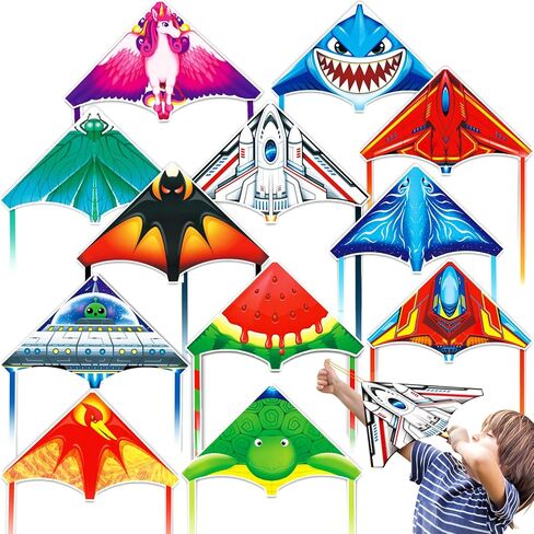6 Pcs Mini Kites for Kids Ages 3-5 4-8 8-12, Finger Launcher Kite Easy to Fly Yard Beach Outdoor Toys, Kids Kites Bulk Glider Kite for Boys Girls Birthday Party Favors Gift in Kuwait