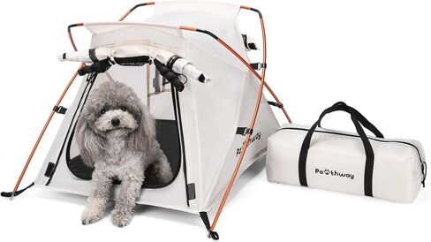 Dog Tent and Portable Playpen Outdoor Waterproof, with Aluminum Poles and Camping Mat, Pet Tent with Zippered Mesh Door, Dog House Outdoor, for Camping, Travel, Backyard, Patio (Yellow, Small) in Saudi Arabia