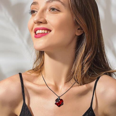 AXOMY Skeleton Necklace 925 Sterling Silver Black Rose Skeleton Pendant Necklace Goth Skull Skeleton Jewelry Gifts for Women Girls Halloween Gothic Party in Saudi Arabia