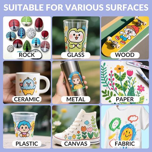 3D Acrylic Gel Pen,48 Colors Acrylic Paint Markers With 1mm Bullet Tip Point, Acrylic Paint Pens for Black Paper,Rock Painting, Glass, Wood, Fabric,Cards,Scrapbook,DIY Art Crafts in Saudi Arabia