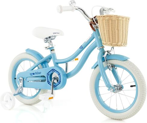 Baby Joy Kids Bike ، 14 16 18 intro Kids Bicycles for 3-8 سنوات أطفال مع عجلات تدريب ، ارتفاع قابل للتعديل ، سلة راتان ، فرامل يدوي وفرامل كوستر ، بويز فتيات دراجة (وردي ، أخضر ، أزرق) in Saudi Arabia
