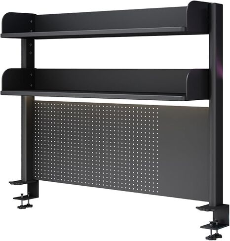 Clamp On Desk Organizer Shelf,White Desk Extender Pegboard Workstation,Computer Desk Accessories for Office, Privacy Panel for Gaming Desk,23.6/31.4/39.3in Desktop Shelving (white, 80cm/31.4in) in Kuwait