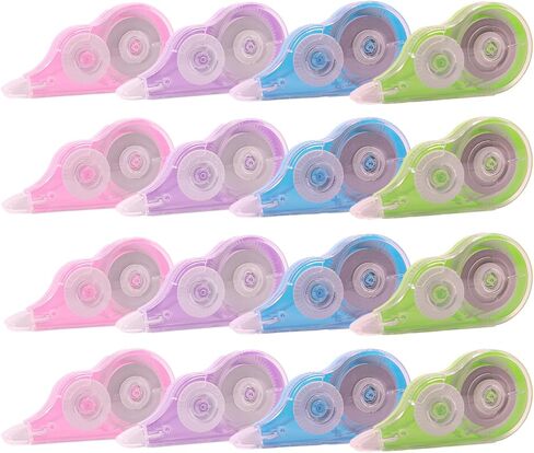 16 Pcs 39.4 Ft Colorful Correction Tape, White Wrong Out Tape Roller Bulk for Noting, Teacher Supplies, School, Office and Home (4 Colors) in Saudi Arabia