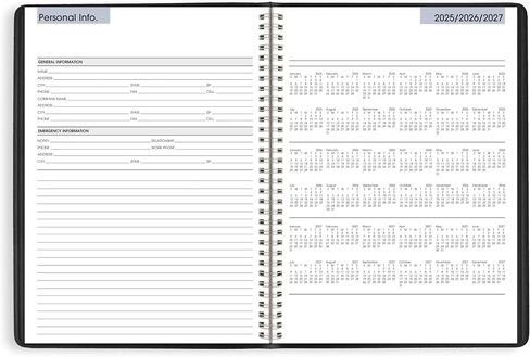 AT-A-Glance 2026 Planner Contensment Book ، Weekly ، 8 "× 11" ، كبير ، ربع ساعة ، Dayminder ، Black (G5200026) in Kuwait