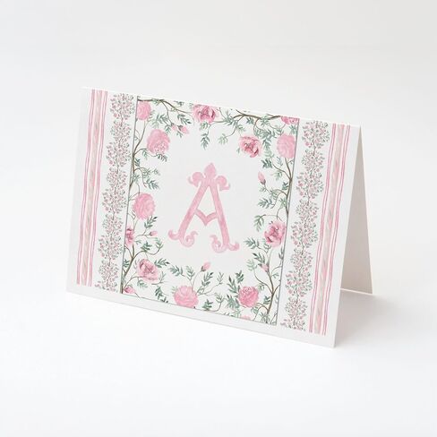 بطاقات Note Cherry Blossom Note مخصصة بطاقات Note Blossom Plossom ذات طي مع Monogram ، وتشمل الأظرف البيضاء ، قرطاسية زهر الكرز مع الأولي in Saudi Arabia