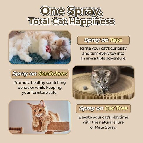 رذاذ Mata النشط Jayu Pet - رذاذ Silvervine الطبيعي بنسبة 100 ٪ للقطط ، بديل Catnip السائل ، رذاذ مهدئ للقطط الداخلية ، يعزز اللعب والمشاركة ، ويقلل من الإجهاد (1 أوقية) in Kuwait