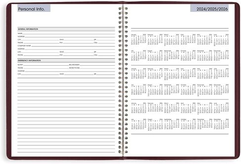 AT-A-Glance 2026 Planner Contensment Book ، Weekly ، 8 "× 11" ، كبير ، ربع ساعة ، Dayminder ، Black (G5200026) in Kuwait