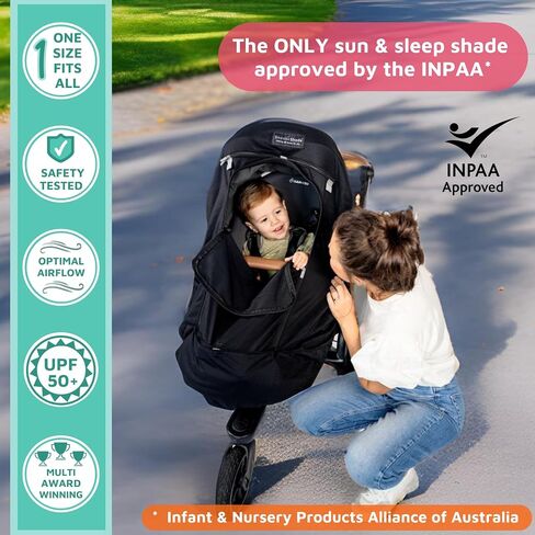 SnoozeShade Plus Extra (6-9 أشهر حتى 3 سنوات) – مظلة شمسية عالمية لعربات الأطفال للسفر والمظلة وعربات الركض؛ أساسيات سفر الأطفال والرضع؛ يحجب بأمان ما يصل إلى 99% من الأشعة فوق البنفسجية in Saudi Arabia