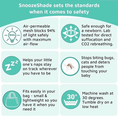 SnoozeShade Plus Extra (6-9 أشهر حتى 3 سنوات) – مظلة شمسية عالمية لعربات الأطفال للسفر والمظلة وعربات الركض؛ أساسيات سفر الأطفال والرضع؛ يحجب بأمان ما يصل إلى 99% من الأشعة فوق البنفسجية in Saudi Arabia