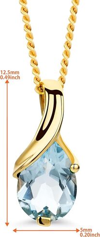 Orovi 14K Gold Necklace for Women - Stunning Womens Necklace with Pear Shaped Emerald Pendant, Elegant Jewelry for Women and Girls - Birthstone Jewelry Pendant Necklace with 17.7" Braided Chain in Saudi Arabia