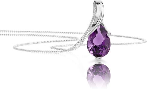 Orovi 14K Gold Necklace for Women - Stunning Womens Necklace with Pear Shaped Emerald Pendant, Elegant Jewelry for Women and Girls - Birthstone Jewelry Pendant Necklace with 17.7" Braided Chain in Saudi Arabia