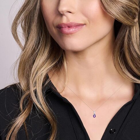 Orovi 14K Gold Necklace for Women - Stunning Womens Necklace with Pear Shaped Emerald Pendant, Elegant Jewelry for Women and Girls - Birthstone Jewelry Pendant Necklace with 17.7" Braided Chain in Saudi Arabia