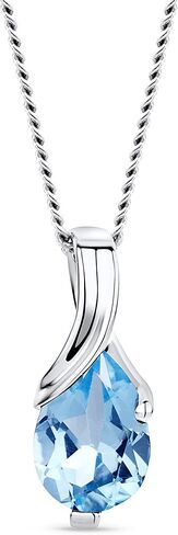 Orovi 14K Gold Necklace for Women - Stunning Womens Necklace with Pear Shaped Emerald Pendant, Elegant Jewelry for Women and Girls - Birthstone Jewelry Pendant Necklace with 17.7" Braided Chain in Saudi Arabia