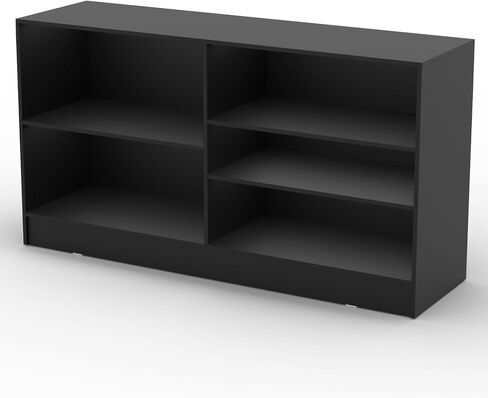 70"W * 20"D * 38"H - Cash Wrap Wood Counter - Black Register Counter with Adjustable Shelf in Saudi Arabia