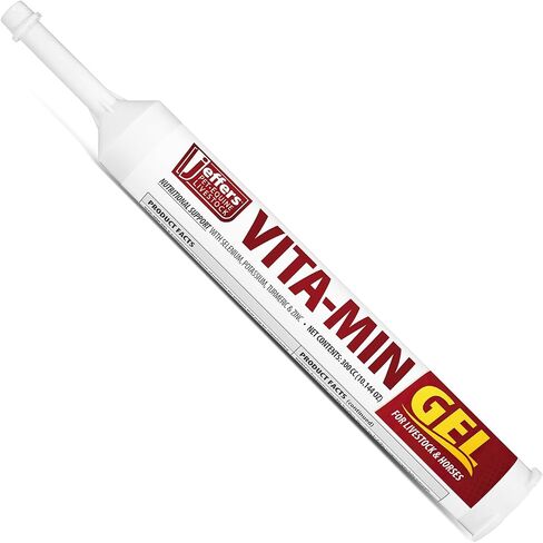 Jeffers Vita-Min Gel for Livestock & Horses – Multivitamin & Mineral Supplement with Selenium, Zinc, Potassium & Turmeric – Easy Oral Gel for Cattle, Goats, Sheep & Pig – 30 cc (1 oz) Tube in Saudi Arabia