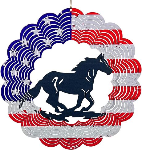 3D Patriotic Bigfoot Wind Spinner Decor - 12 Inch Metal Garden Art, Rust-Proof Outdoor Hanging Decorations, Patriotic American Flag Design, for Outdoor Lovers (Bigfoot) in Saudi Arabia
