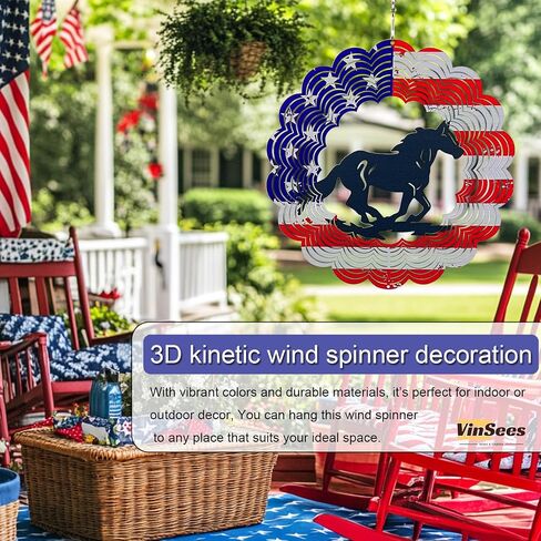 3D Patriotic Bigfoot Wind Spinner Decor - 12 Inch Metal Garden Art, Rust-Proof Outdoor Hanging Decorations, Patriotic American Flag Design, for Outdoor Lovers (Bigfoot) in Saudi Arabia
