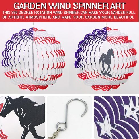 3D Patriotic Bigfoot Wind Spinner Decor - 12 Inch Metal Garden Art, Rust-Proof Outdoor Hanging Decorations, Patriotic American Flag Design, for Outdoor Lovers (Bigfoot) in Saudi Arabia