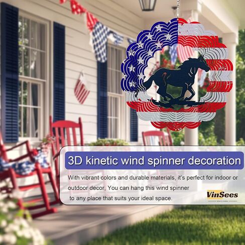 3D Patriotic Bigfoot Wind Spinner Decor - 12 Inch Metal Garden Art, Rust-Proof Outdoor Hanging Decorations, Patriotic American Flag Design, for Outdoor Lovers (Bigfoot) in Saudi Arabia