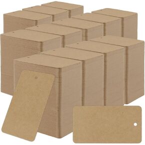 2400 PCS Kraft Paper Gift Tags with String ، 1.7 × 2.9 بوصة ، علامة البضائع الفارغة ، علامات سعر الملابس لمحلات بيع المجوهرات ، ملابس DIY Classe Wedding