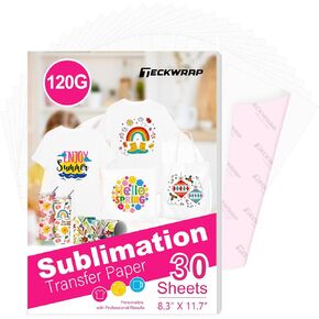 TECKWRAP Sublimation Paper 8.5 x 11 inches - Sublimation Paper Compatible with Inkjet Printer 120gsm, 30 Sheets