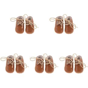 5pairs Miniature Doll Shoes for Dolls Design Wear-Resistant for Decoration Play Enhances Imagination Parent Interaction