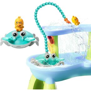 Upgraded Water Table Pump, Crab Battery Powered Water Pump for Water Table, IP67 Waterproof 6 Hours Non-Stop Fun Summer Outdoor Water Toys Outside Water Play Table Accessories for Kids