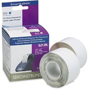 Seiko Instruments White Address Labels for Smart Label Printers (SLP-2RL), 1.125 x 3.5 inches