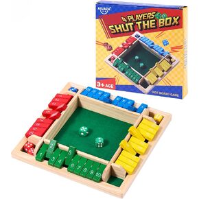 لعبة Dice Game أغلقت لعبة Box Wooden Board Game ، لعبة الرياضيات العائلية 4 من جانب 2-4 لاعبين ، أو لعبة تعليمية تعليمية تفاعلية ، أو ألعاب النسخ الطاولة الكلاسيكية للفصول الدراسية أو الحفلات أو الحانة