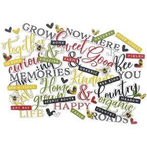 49 و Market Vintage Artistry Contryside Chipboard Word Set ، متعدد الألوان